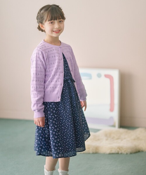 ワンピース 「110-140cm」フラワーパッチワークワンピース キッズ 子供