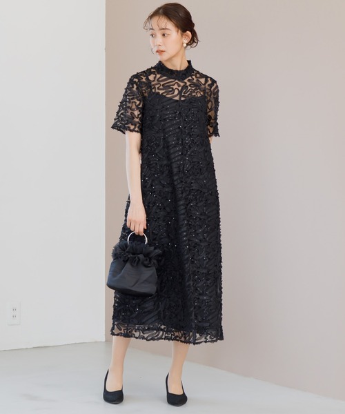 kaene（カエン） ドレス 「kaene」スパンコール×テープレースドレス