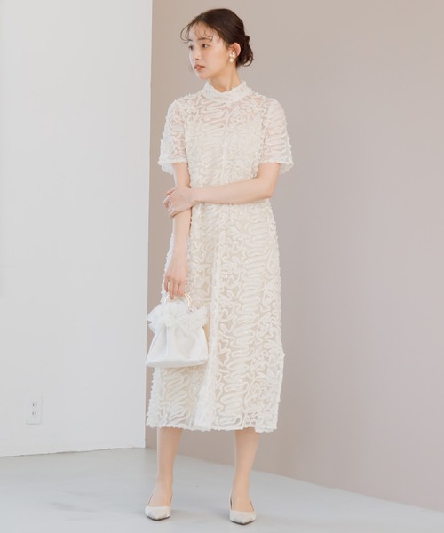 kaene ドレス 「kaene」スパンコール×テープレースドレス/結婚式