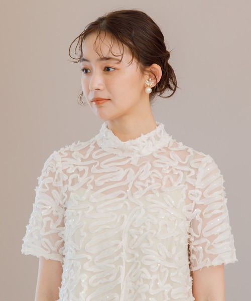 kaene ドレス 「kaene」スパンコール×テープレースドレス/結婚式
