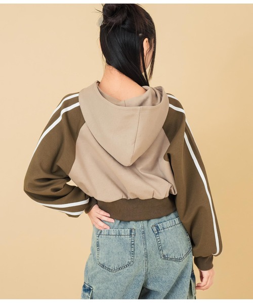 新品タグ付き✨24ss アナダブルジャージーパーカー　ペプラム　ジップ ANAP kids（アナップキッズ） パーカー ダブルジップ ジャージ