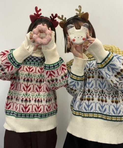 「nemne store」 長袖ニット SMALL アイボリー レディース_画像3