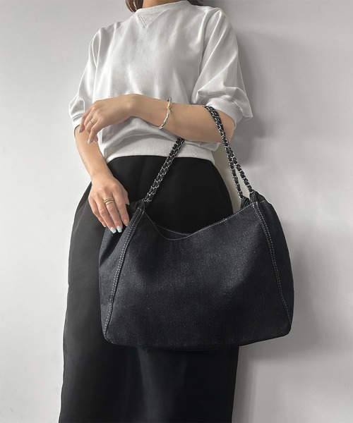 ショルダーバッグ バッグ 大容量デニム肩掛けバッグ レディース | LOWO | 01