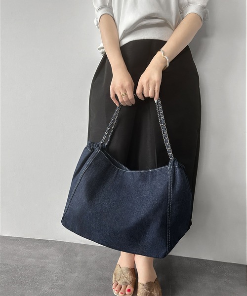 ショルダーバッグ バッグ 大容量デニム肩掛けバッグ レディース | LOWO | 04