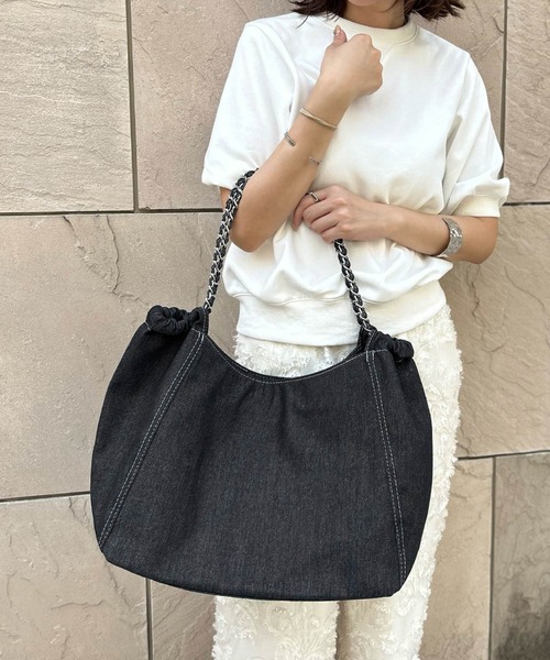 ショルダーバッグ バッグ 大容量デニム肩掛けバッグ レディース | LOWO | 06