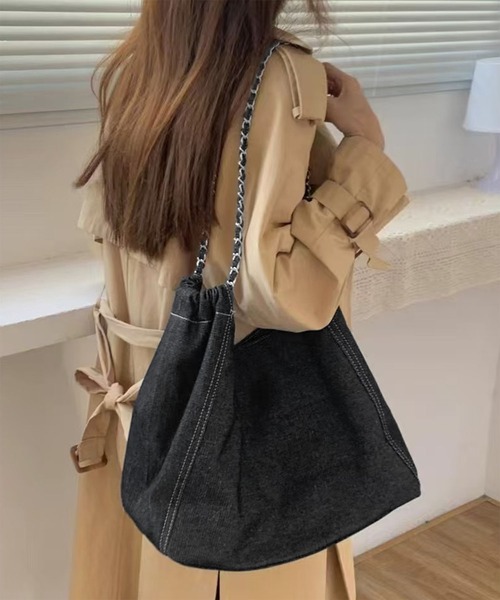 ショルダーバッグ バッグ 大容量デニム肩掛けバッグ レディース | LOWO | 08