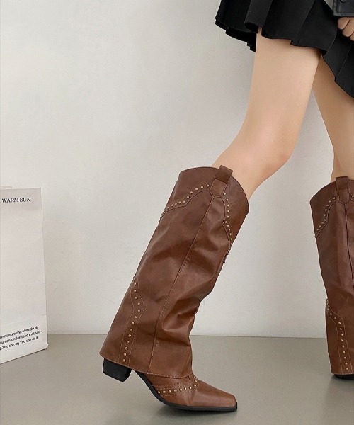 ブーツ 「LAMPOON」スタッズウエスタンブーツ レディース | UP START | 04