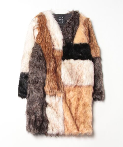 SLY（スライ） ノーカラーコート 1 ブラウン レディース : ZOZOTOWN