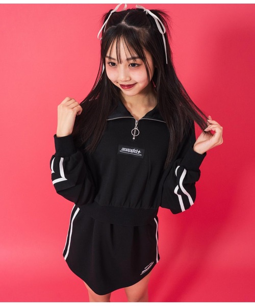 「新品未使用品」ANAPセットアップ ANAP GiRL セットアップ ライン入ハーフジップ×ミニ裏毛スカート