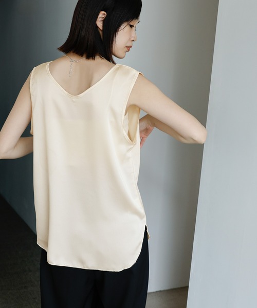 select MOCA Et タンクトップ ノースリーブ 「Et」2WAYサテン