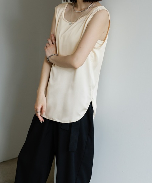 select MOCA Et タンクトップ ノースリーブ 「Et」2WAYサテン