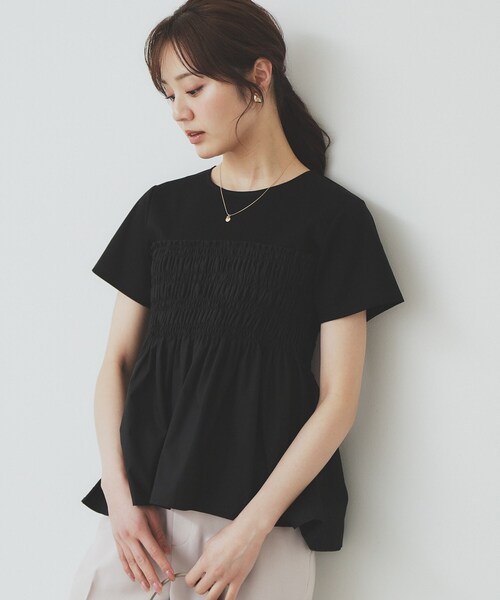 tシャツ ブラシプリントドッキングフレンチ レディース ドッキングレースフラワーTシャツ