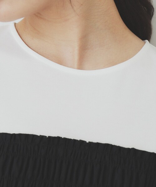 tシャツ シフォンドッキングペプラムカットソー レディース NATURAL BEAUTY BASIC｜シフォンドッキングペプラムカットソー