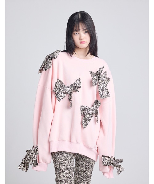 トレーナー スウェット /Little Sunny Bite/leopard sweat top レディース