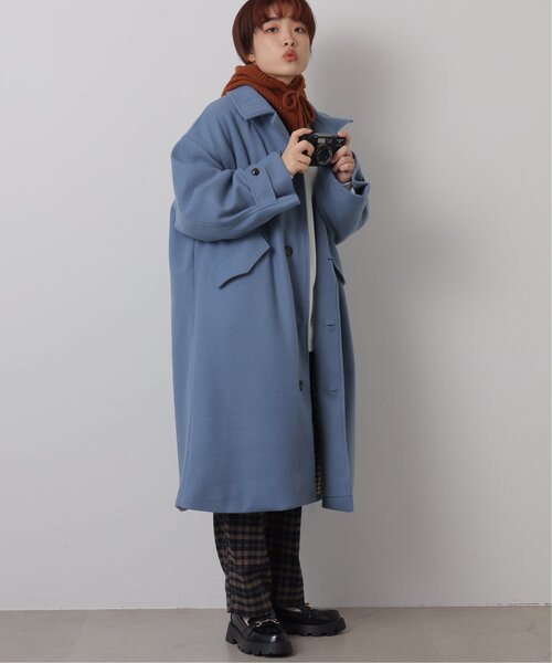 「DOUBLE NAME」 ステンカラーコート FREE オートミール レディース_画像5