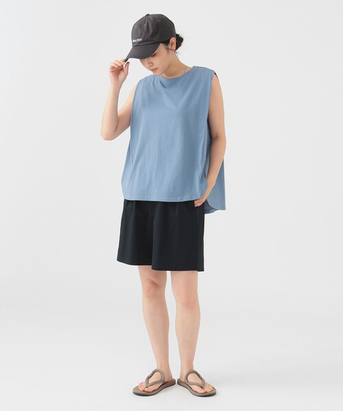 tシャツ 「NAVYS掲載 / 吸水速乾・接触冷感」ランド アンド ウォーター ノースリーブ タック Tシャツ レディース B：MING by BEAMS tシャツ 「NAVYS掲載 / 吸水速乾・接触冷感