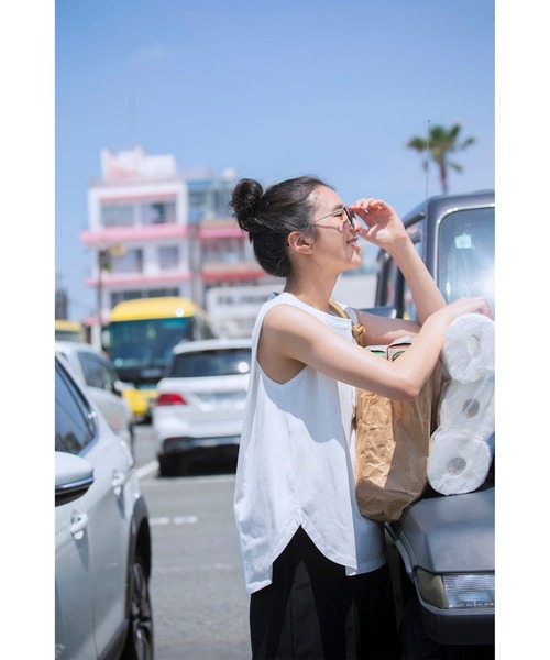 tシャツ 「NAVYS掲載 / 吸水速乾・接触冷感」ランド アンド ウォーター ノースリーブ タック Tシャツ レディース
