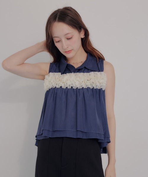 tシャツ フリルティアードシャツブラウス レディース