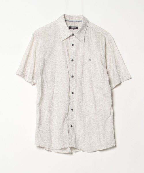 バーバリーブラックレーベル 半袖シャツ 総柄 ベージュ系 3 中古・古着通販】BURBERRY BLACK LABEL (バーバリーブラック