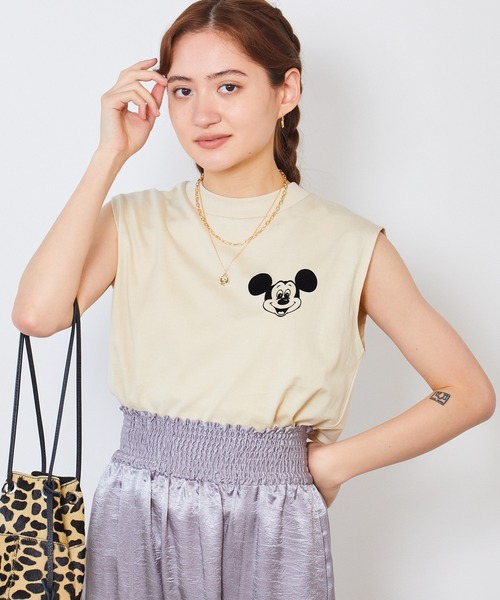 タンクトップ ノースリーブ +81BRANCA/ハチイチブランカ Mickey tank タンクトップ ノースリーブ フロッキープリント レディース 81BRANCA タンクトップ ノースリーブ +81BRANCA/ハチイチ