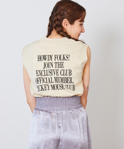 タンクトップ ノースリーブ +81BRANCA/ハチイチブランカ Mickey tank タンクトップ ノースリーブ フロッキープリント レディース 81BRANCA タンクトップ ノースリーブ +81BRANCA/ハチイチ