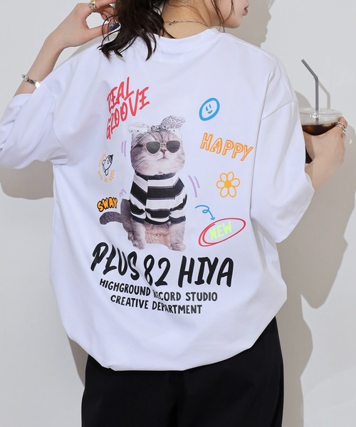 FUNALIVE（ファンアライブ） スマホショルダー tシャツ 猫プリントT
