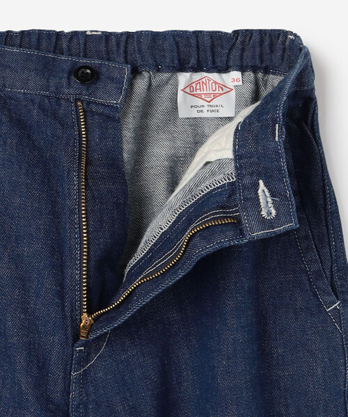 【美品】ダントン デニム イージーパンツ　36 ボールパンツ　インディゴ Danton 「DANTON」 加工デニムパンツ 36 インディゴブルー