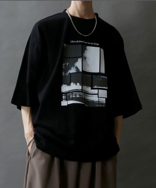 SITRY（シトリー） tシャツ Photograph Design T-Shirt/モノトーン