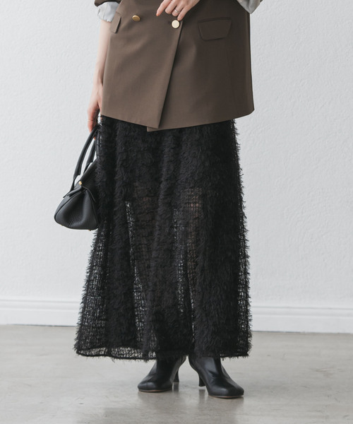 NOBLE（ノーブル） スカート フェザーチュールフレアスカート