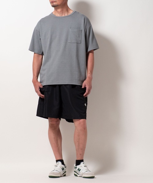 【グレー】ミックスジャガード 半袖 Tシャツ ミックスジャガード 半袖 Tシャツ｜ゴーサンゴーイチプール・オムの