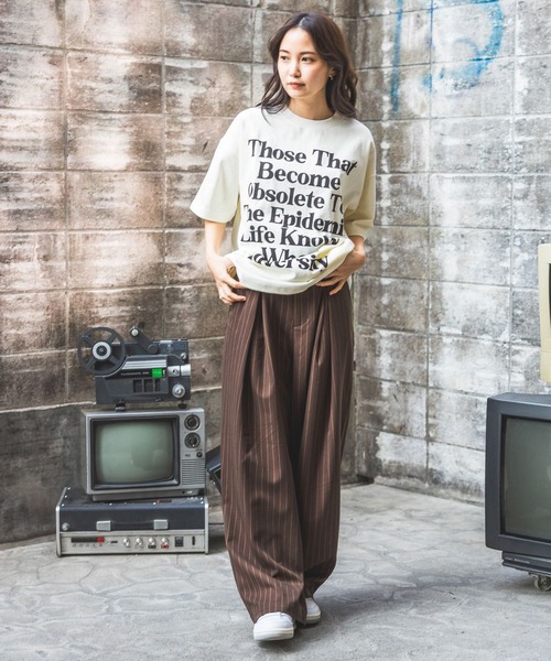 「PBLIM」 半袖Tシャツ LARGE アイボリー レディース