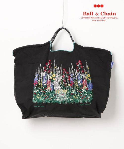 Ball＆Chain×SUPER HAKKA　うさぎの隠れ家刺繍トートバッグ　М SUPER HAKKA｜SUPER HAKKA×Ball&Chain うさぎの隠れ家刺繍トート