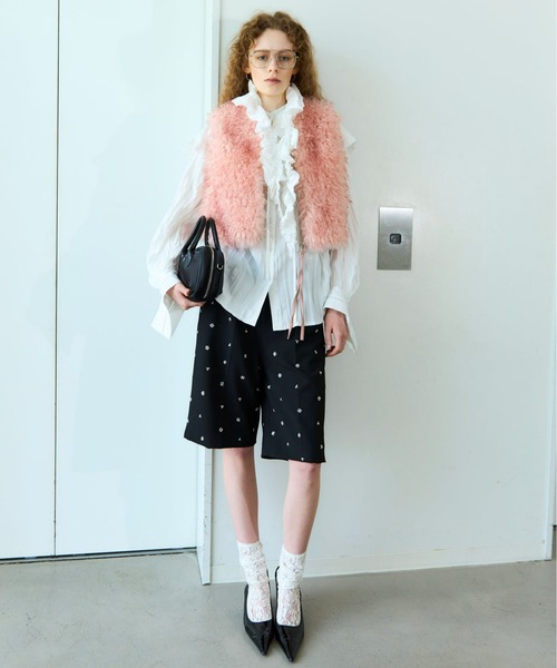 MAISON SPECIAL スラックス パンツ Sequin Flower Shorts