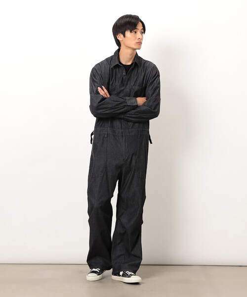 パープルアンドイエロー　デニム　つなぎ　オールインワン　2WAY 00s y2k パープルアンドイエロー デニム つなぎ オールインワン 2WAY 00s y2k