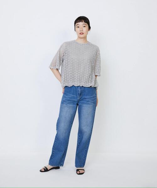 今期　LOISIR コットンケミカルレースブラウス LOISIR ブラウス シャツ 「2WAY」コットンケミカルレース