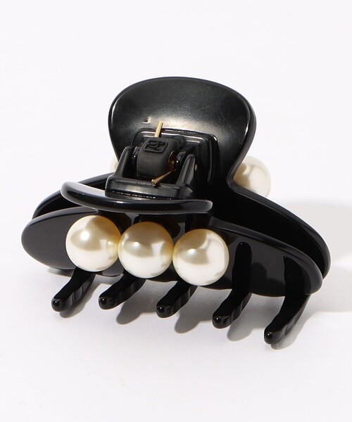 Alexandre de Paris ヘアクリップ 黒 ALEXANDRE DE PARIS ヘアクリップ オーバーサイズパールクリップ
