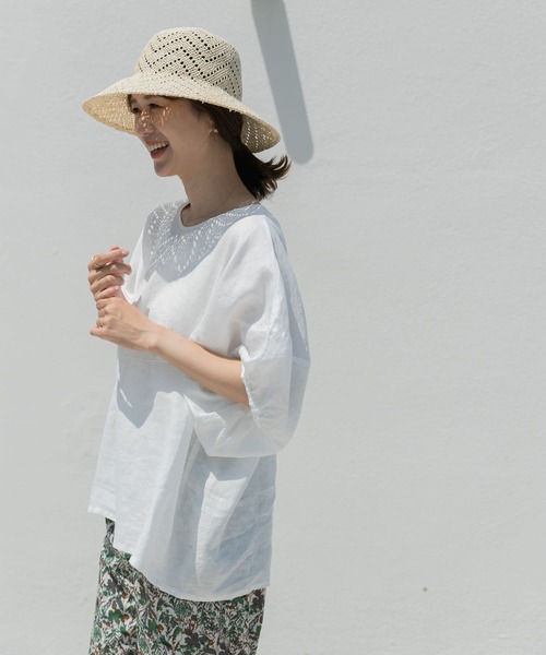 「URBAN RESEARCH DOORS」 7分袖チュニック MEDIUM ラベンダー レディース
