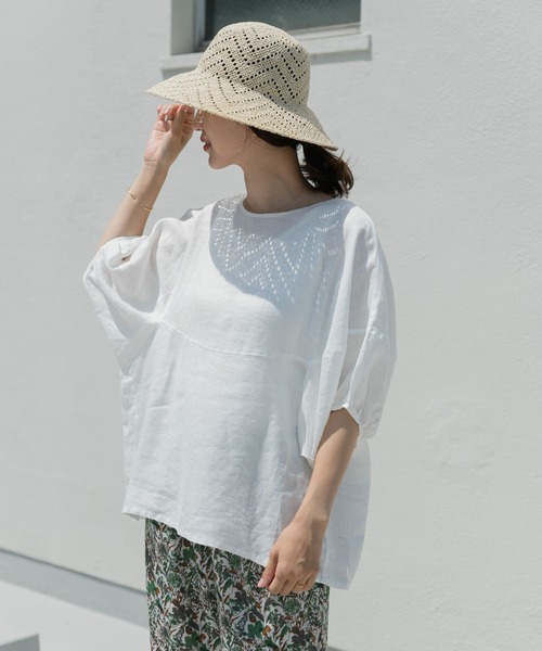 「URBAN RESEARCH DOORS」 7分袖チュニック MEDIUM ラベンダー レディース