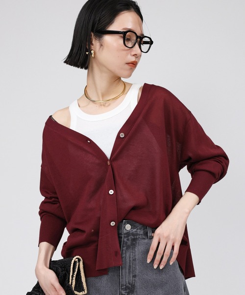 BABYLONE（バビロン） ニットカーディガン フリー ボルドー レディース