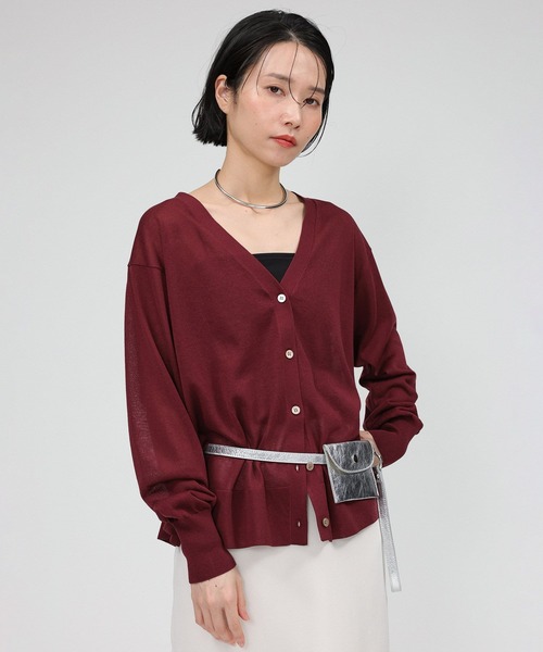 BABYLONE（バビロン） ニットカーディガン フリー ボルドー レディース
