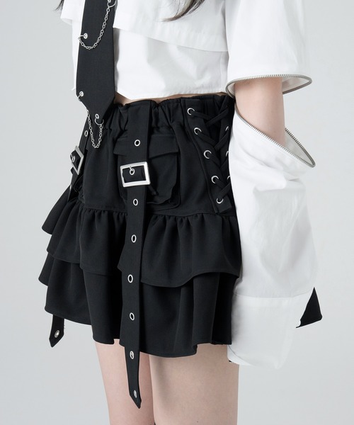 LAZYSLAY スカート ベルトポケットフリルスカート : ZOZOTOWN Yahoo!店