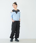 ワイドパンツ パンツ キッズ ハート刺繍ジョガ...の詳細画像1