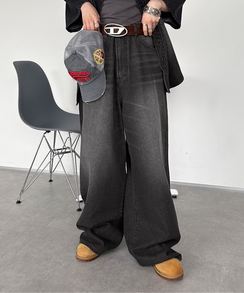 sedacle」 加工デニムパンツ SMALL ダークインディゴブルー メンズ