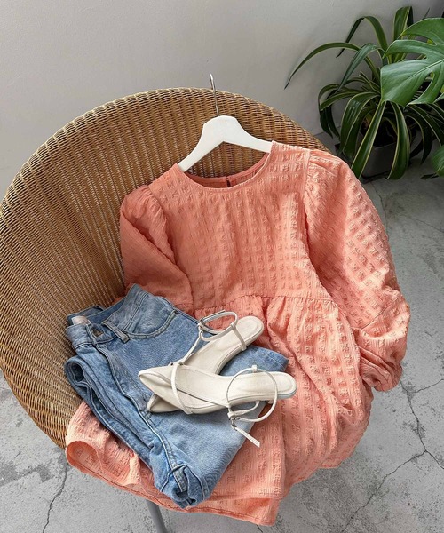 「andme」 「alma design」半袖ブラウス M ブラック レディース_画像2