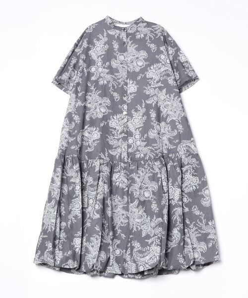 総柄 半袖 ワンピース manana suerte（マニャーナスエルテ） 半袖ワンピース FREE ブラック