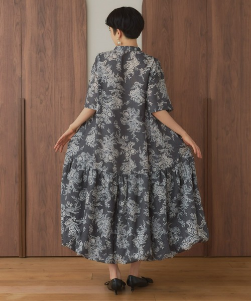 総柄 半袖 ワンピース manana suerte（マニャーナスエルテ） 半袖ワンピース FREE ブラック