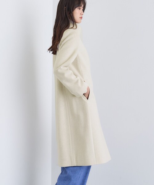 タグ付き未使用✨インディヴィ 極上ハミルトンウールリバーコート ベージュ XL INDIVI（インディヴィ） コート アウター 「名品コート／日本製