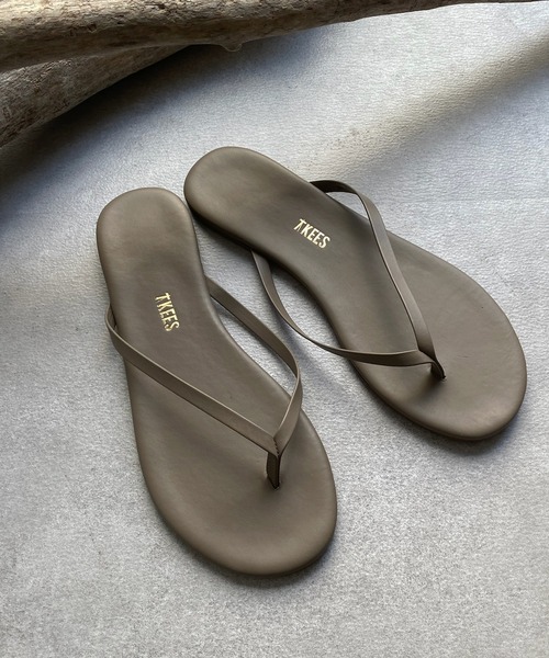 「TKEES」 フラットサンダル 24 グレイッシュベージュ レディース_画像4