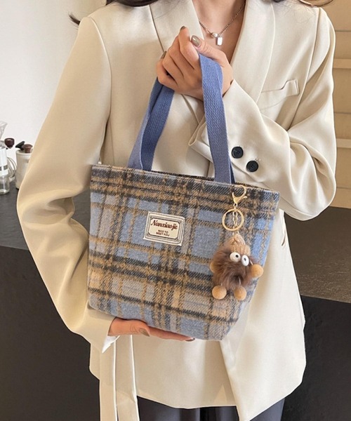 VIBGYOR トートバッグ Mignonjour/チェック柄ミニトートバッグ M2841