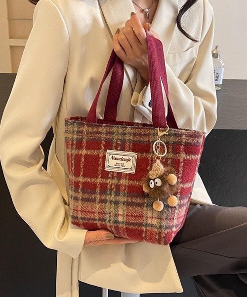 VIBGYOR トートバッグ Mignonjour/チェック柄ミニトートバッグ M2841